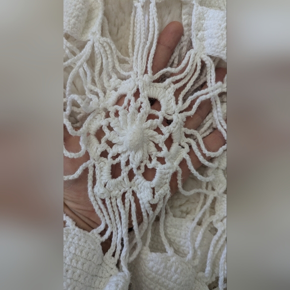 Vintage Crochet And Rosette Sheer Mini Dress/Tunic - Picture 5 of 11